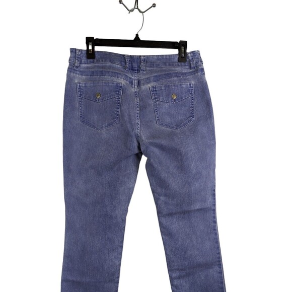 Chico Jeans Women's 0.5 Platinum Denim Purple Distressed 5 Pocket Straight Leg - Picture 10 of 12